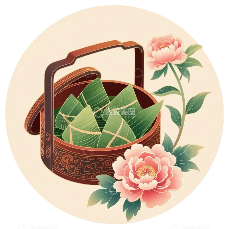 高清大图下载【趣麦麦图】粽子  端午节 龙舟 粽叶  稻米  艾叶7