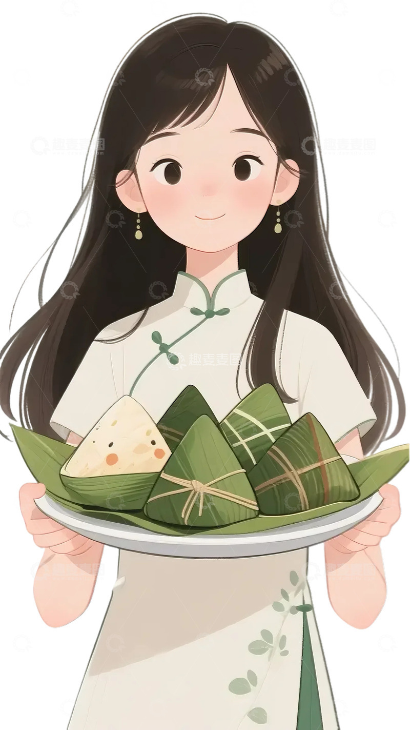 高清大图下载【趣麦麦图】粽子  端午节 龙舟 粽叶  稻米  艾叶33