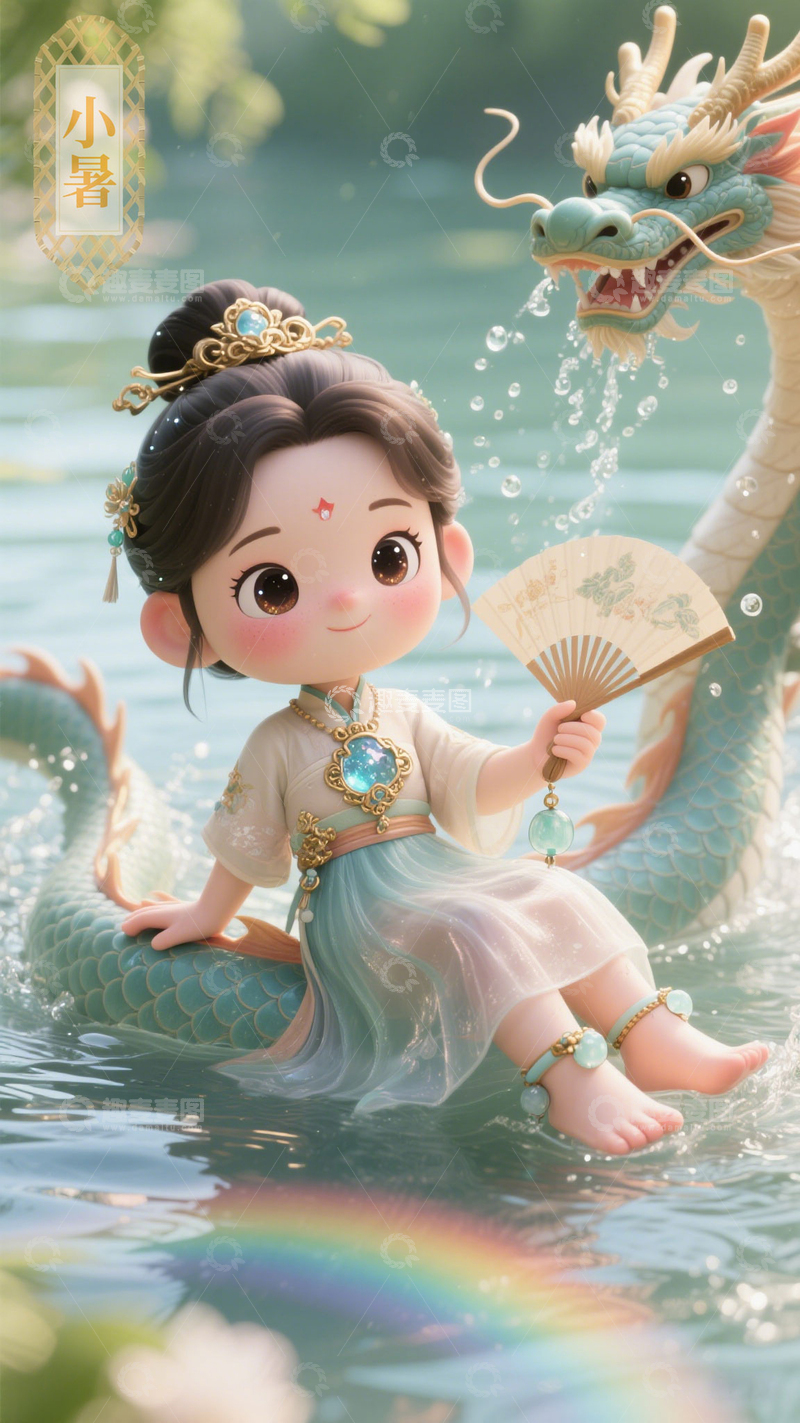 高清大图下载【趣麦麦图】二十四节气古风卡通萌趣女孩可爱清新8