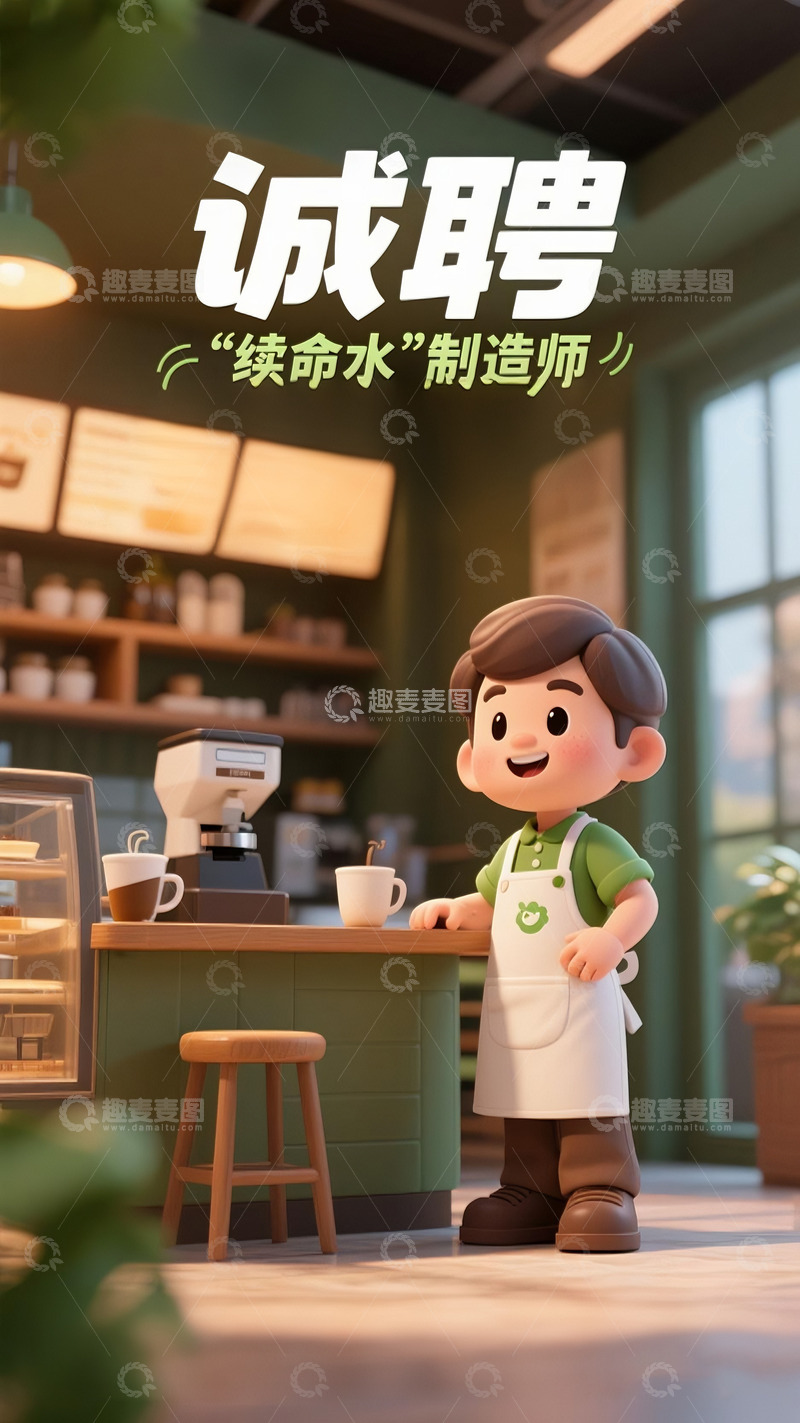 高清大图下载【趣麦麦图】咖啡奶茶招聘4