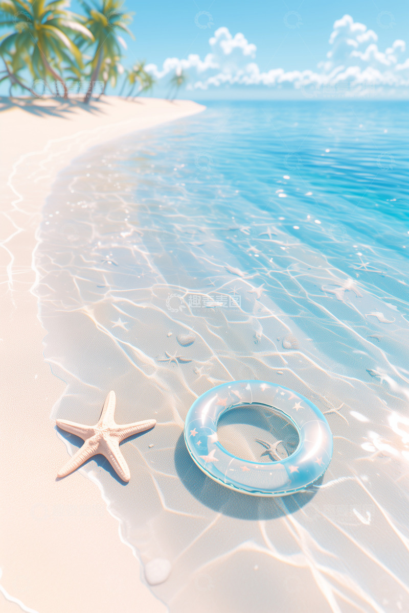 高清大图下载【趣麦麦图】夏季海边度假厚涂背景图17