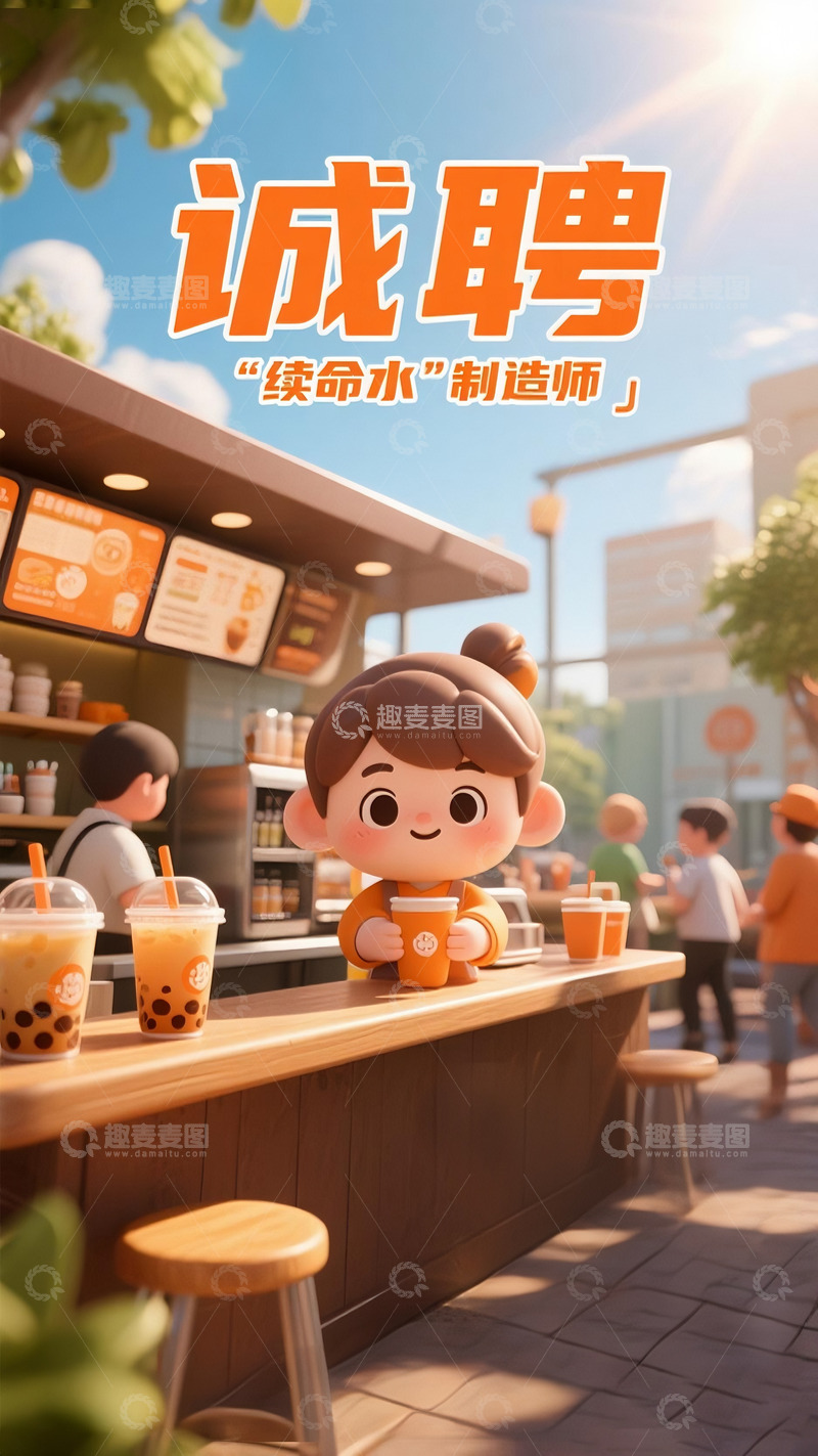 高清大图下载【趣麦麦图】咖啡奶茶招聘12