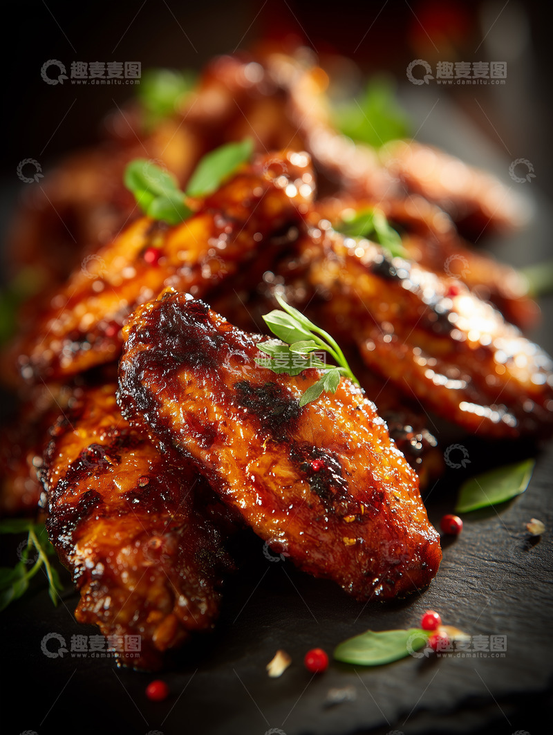 高清大图下载【趣麦麦图】美味烤鸡翅摄影图4