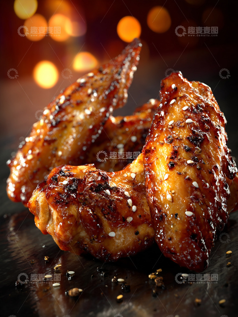 高清大图下载【趣麦麦图】美味烤鸡翅摄影图36