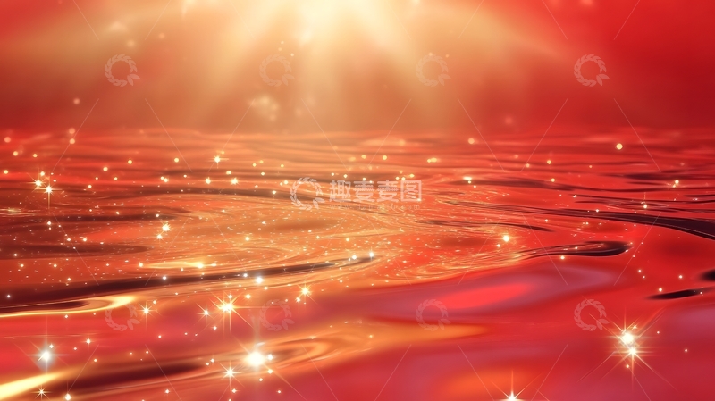 红色鎏金水面背景