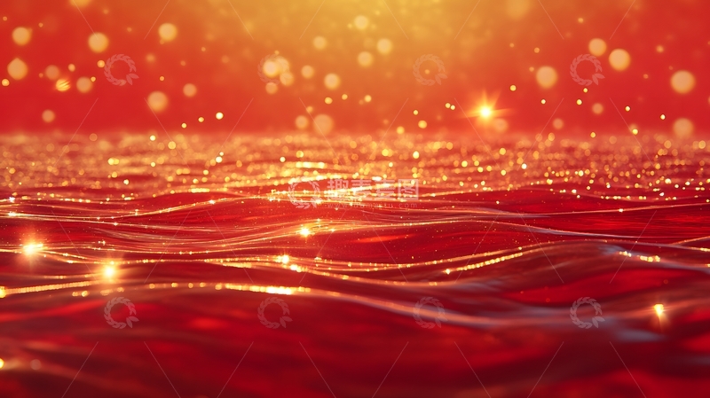 红色鎏金水面背景2