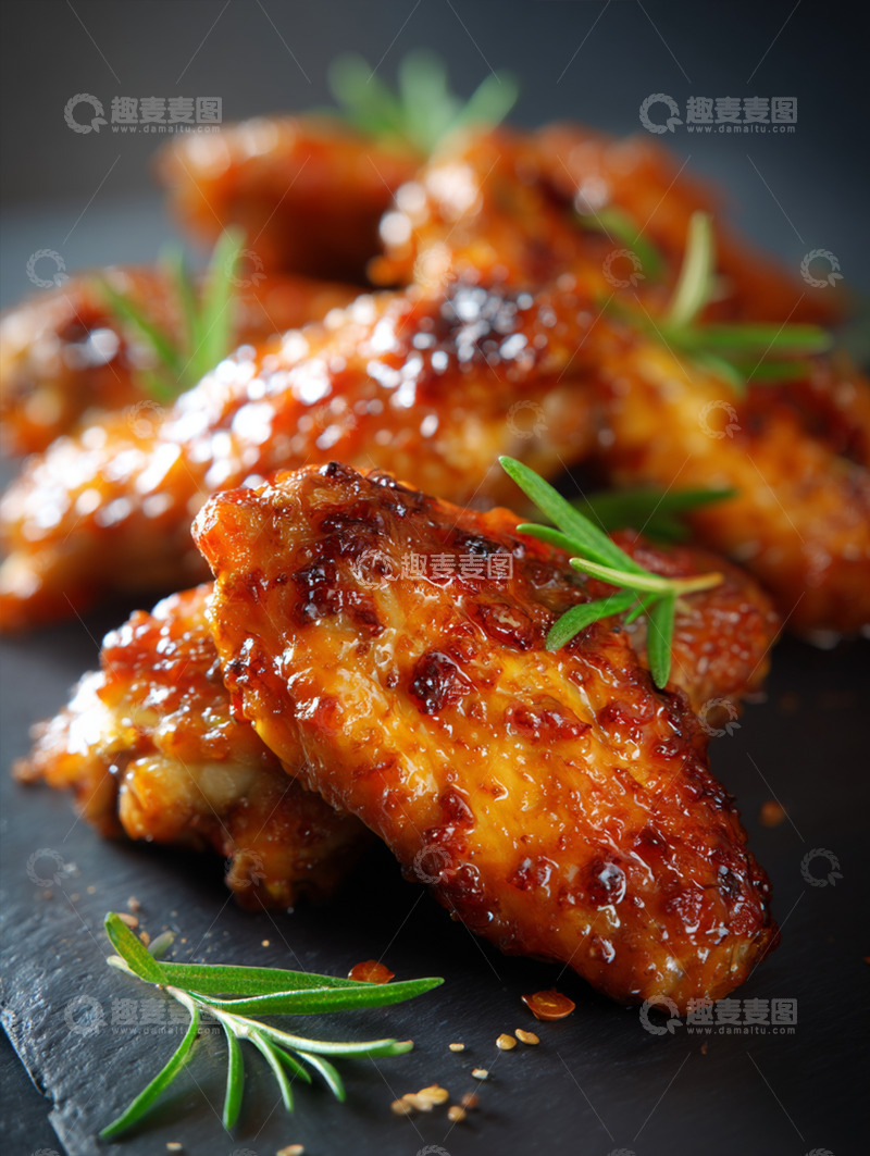 高清大图下载【趣麦麦图】美味烤鸡翅摄影图2