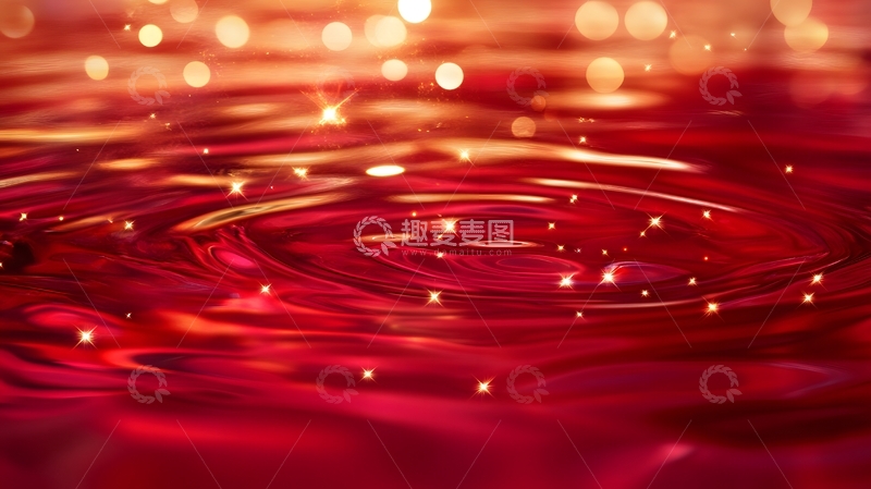 红色鎏金水面背景5