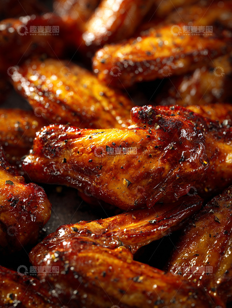 高清大图下载【趣麦麦图】美味烤鸡翅摄影图3