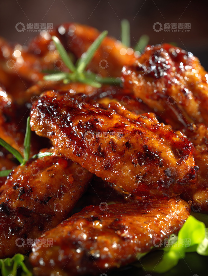 高清大图下载【趣麦麦图】美味烤鸡翅摄影图33