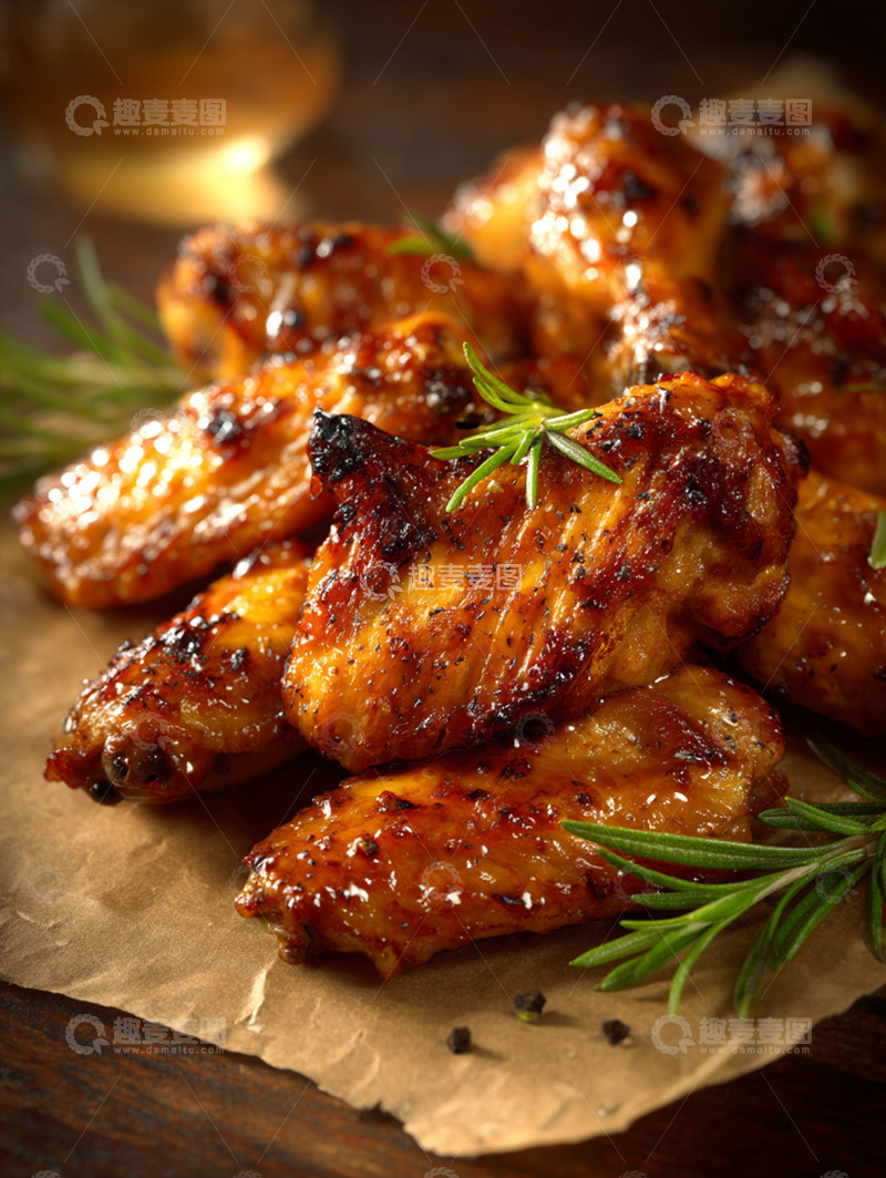 高清大图下载【趣麦麦图】美味烤鸡翅摄影图10