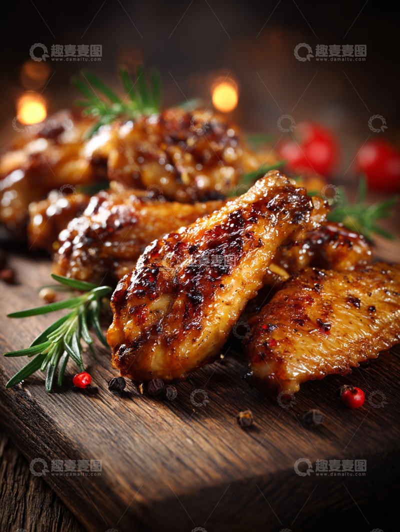 高清大图下载【趣麦麦图】美味烤鸡翅摄影图5