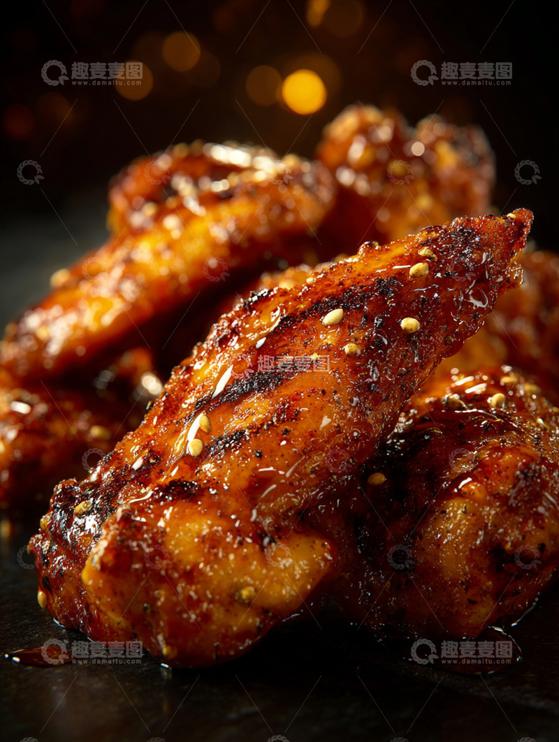 高清大图下载【趣麦麦图】美味烤鸡翅摄影图14