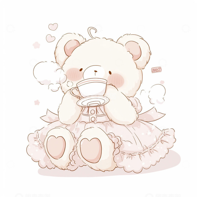 高清大图下载【趣麦麦图】卡通可爱粉色小熊