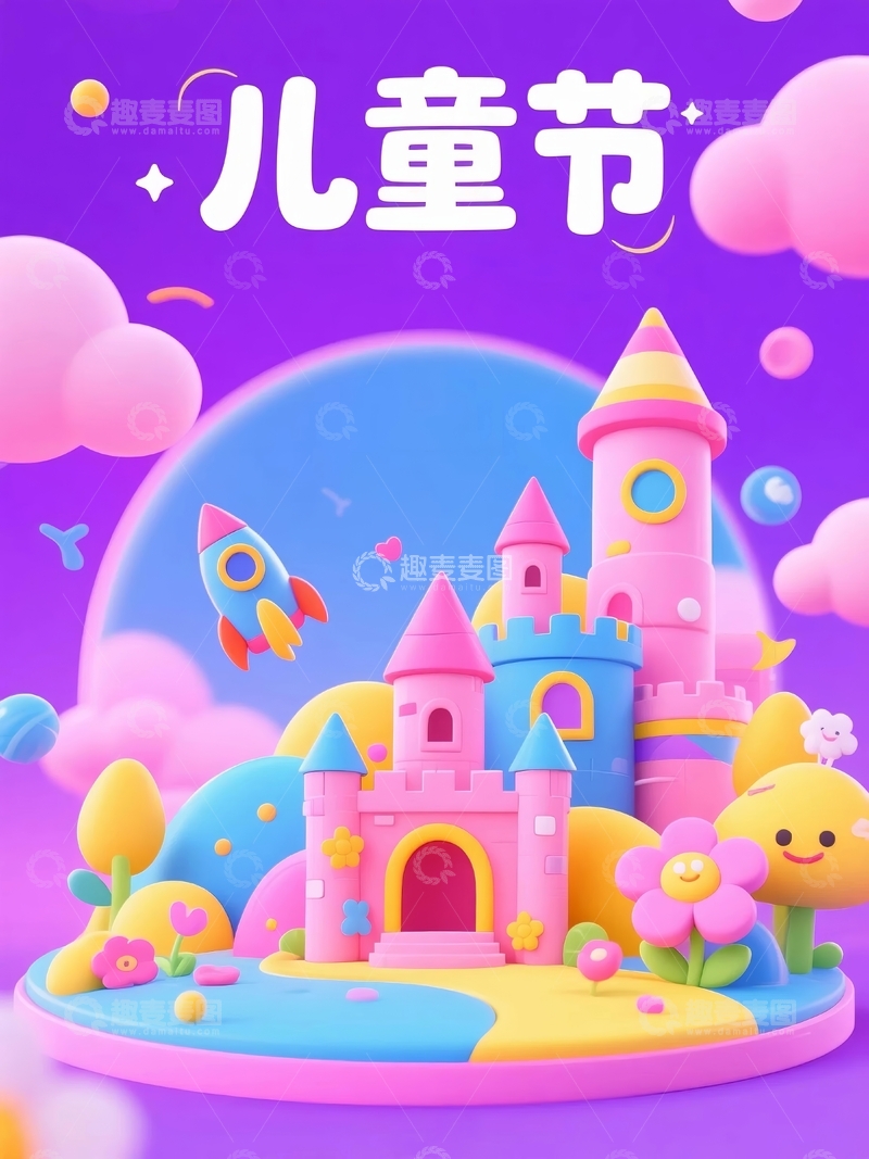 高清大图下载【趣麦麦图】六一儿童节欢庆节日海报14