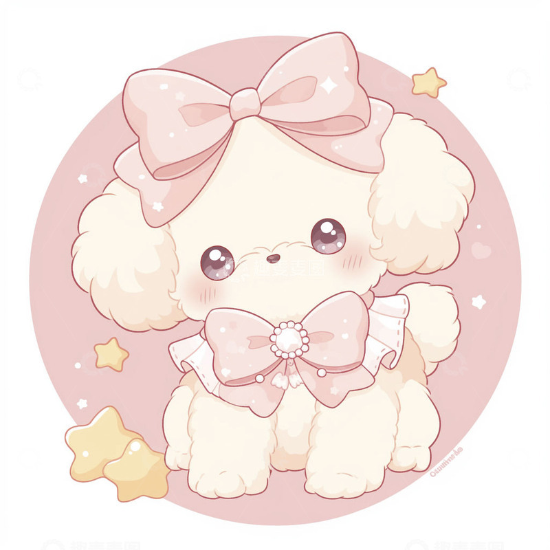 高清大图下载【趣麦麦图】卡通可爱星星小狗