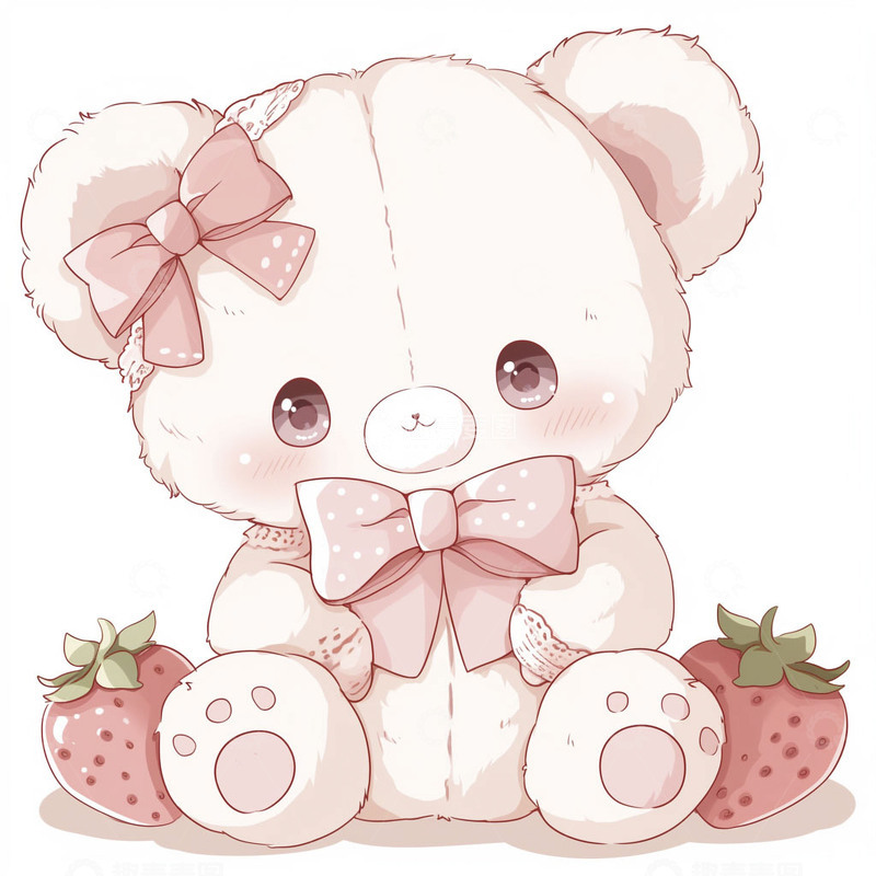 高清大图下载【趣麦麦图】卡通可爱草莓小兔子9