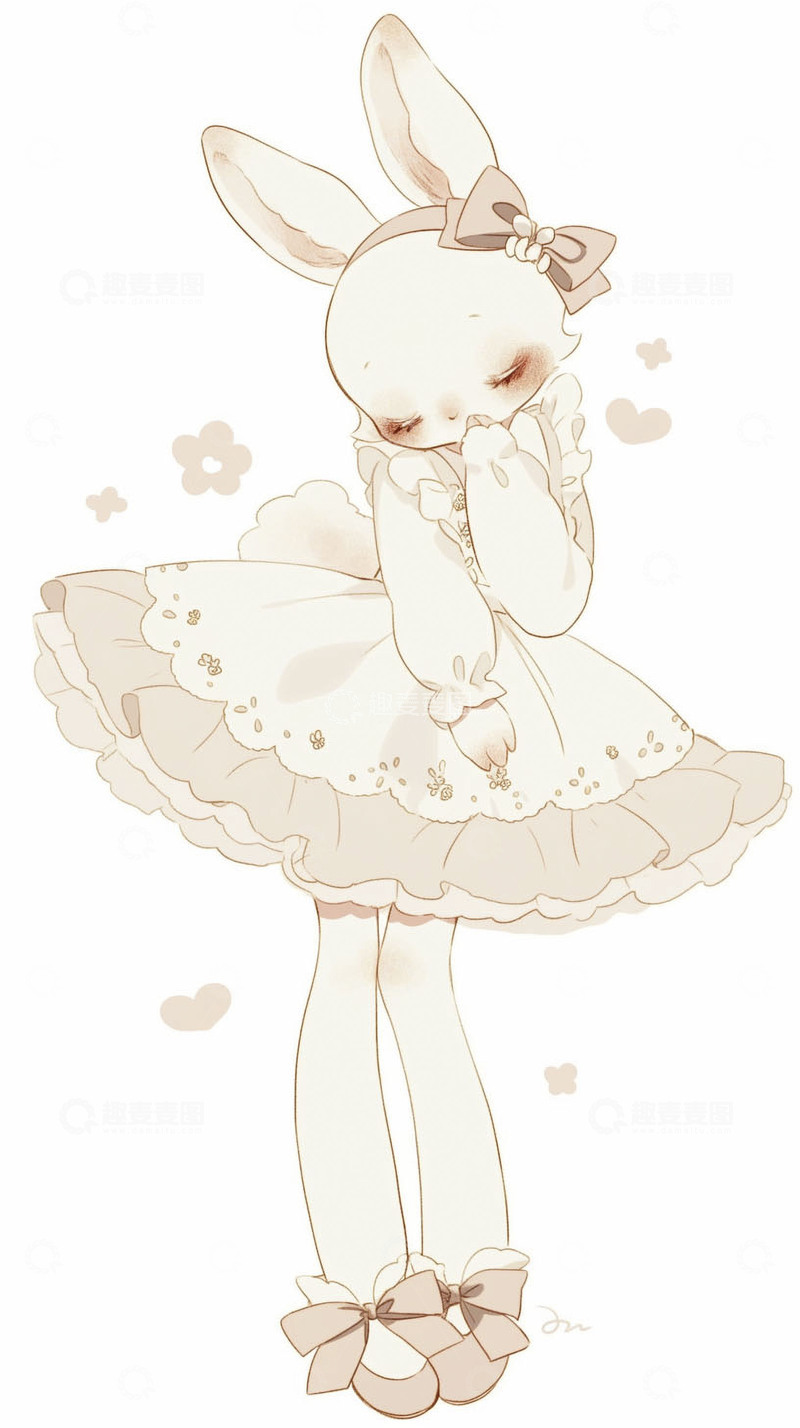 高清大图下载【趣麦麦图】卡通可爱草莓小兔子1