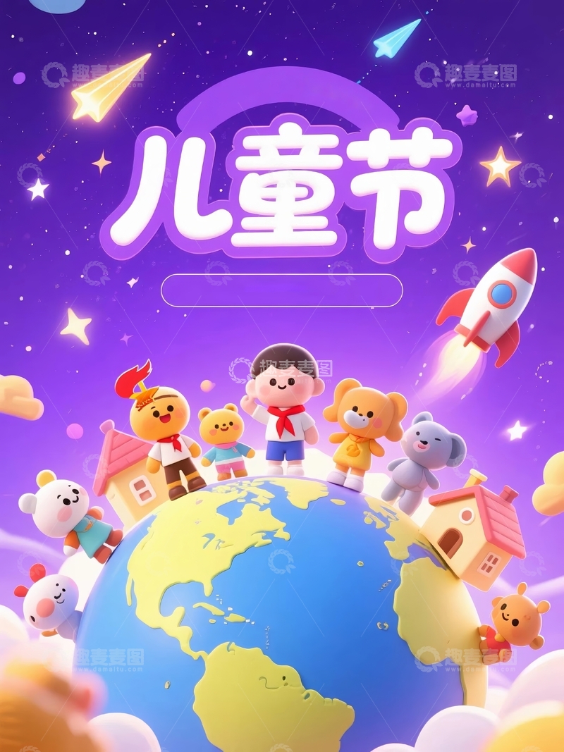 高清大图下载【趣麦麦图】六一儿童节欢庆节日海报12