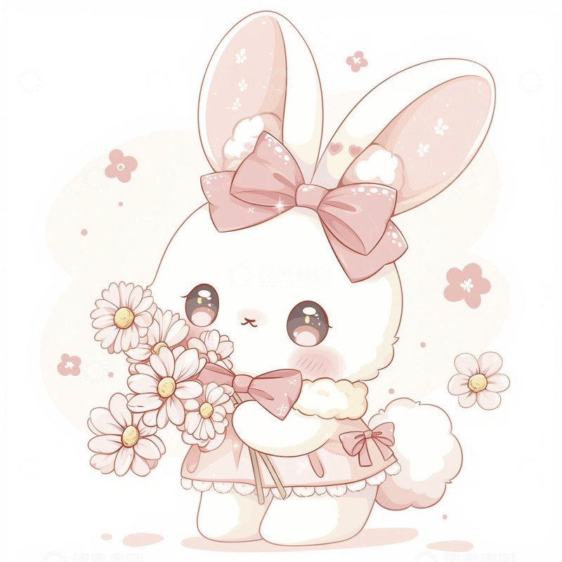 高清大图下载【趣麦麦图】卡通可爱草莓小兔子3