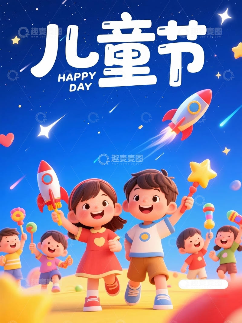 高清大图下载【趣麦麦图】六一儿童节欢庆节日海报9
