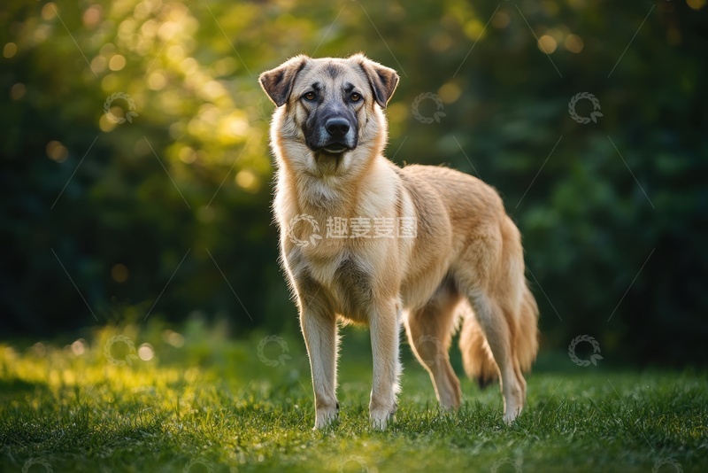 高清大图下载【趣麦麦图】站在草坪上的大型犬