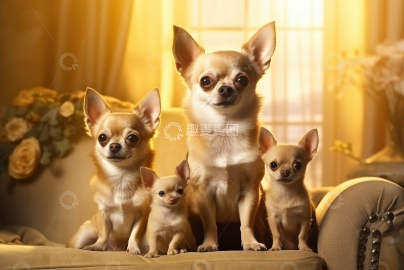 高清大图下载【趣麦麦图】吉娃娃家族合影