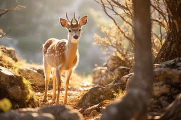 树林里的一只梅花鹿