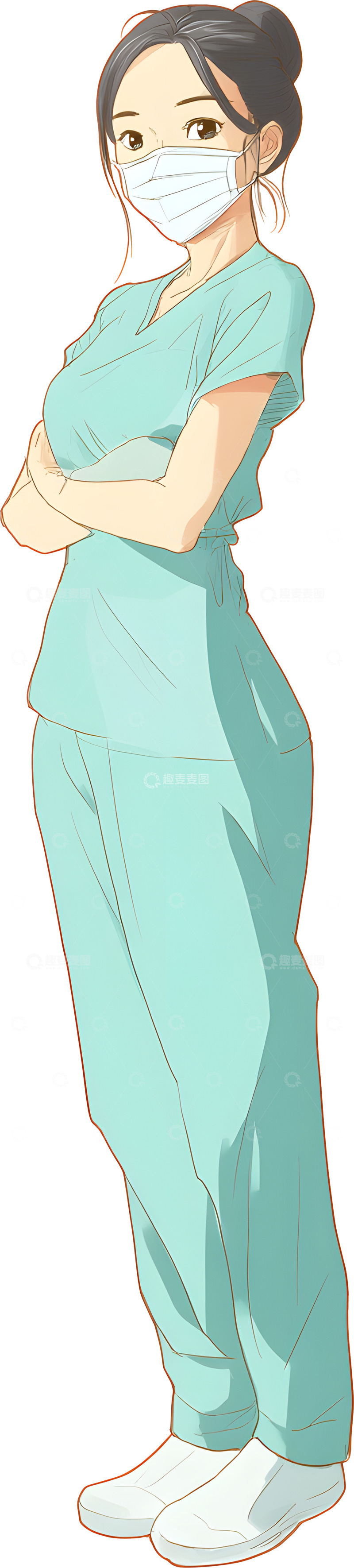 高清大图下载【趣麦麦图】医护人员人物插画素材1