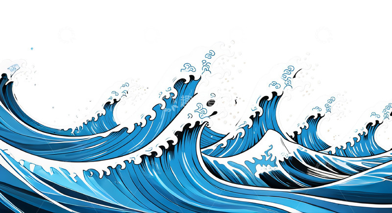 高清大图下载【趣麦麦图】浮世绘浪花1