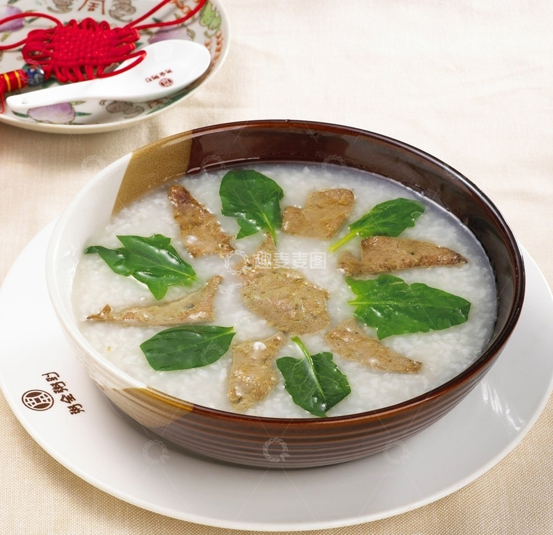 高清大图下载【趣麦麦图】菠菜猪肝粥品