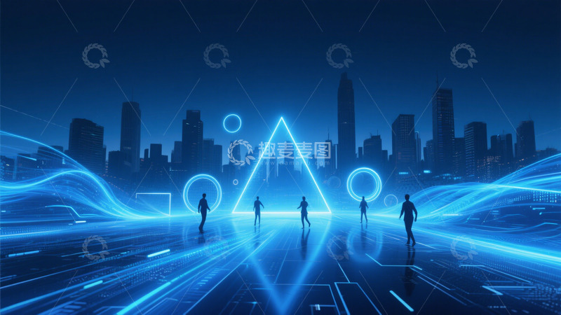 高清大图下载【趣麦麦图】蓝色科技背景26