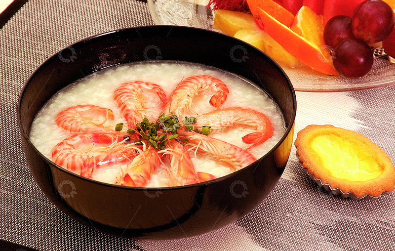 高清大图下载【趣麦麦图】白虾粥虾大米