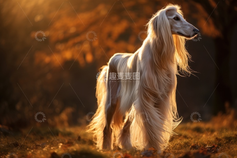 高清大图下载【趣麦麦图】户外丛林里的一只长毛狗