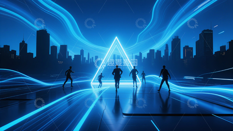 高清大图下载【趣麦麦图】蓝色科技背景27