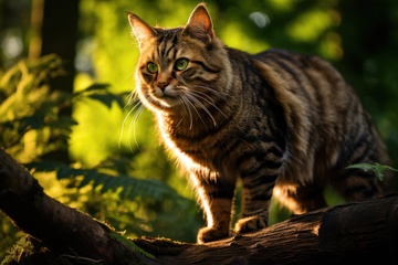 树林里的一只狸花猫