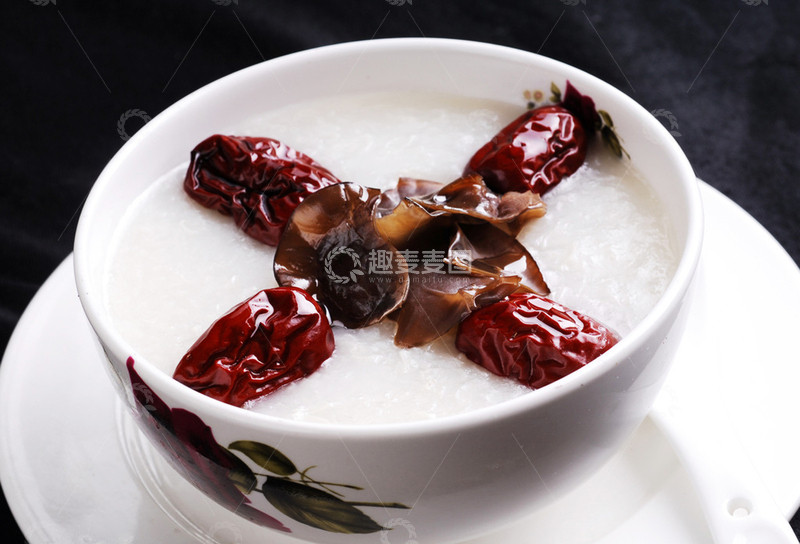 高清大图下载【趣麦麦图】红枣木耳粥品