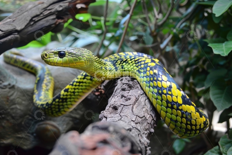 高清大图下载【趣麦麦图】一条绿色的青蛇