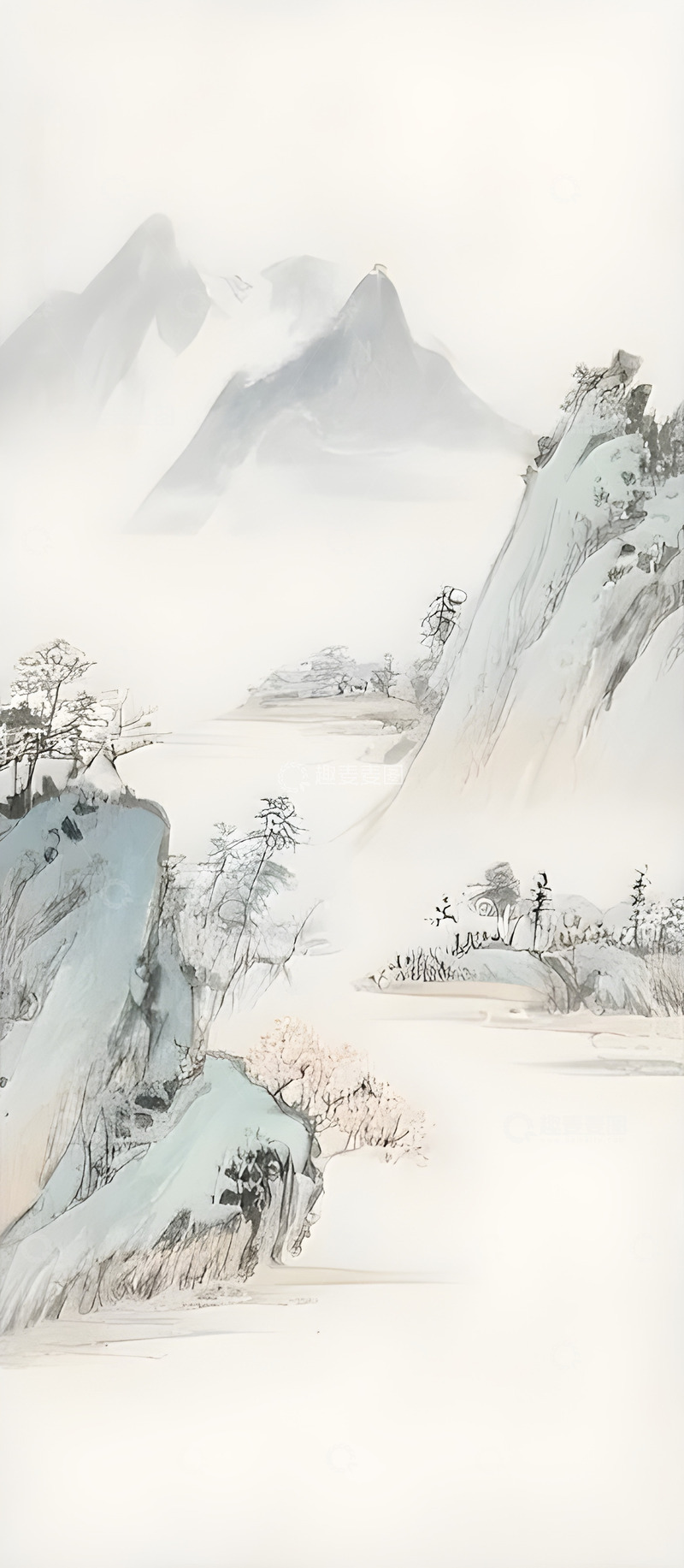 高清大图下载【趣麦麦图】水墨山水画1096