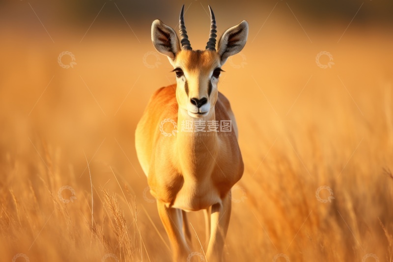 高清大图下载【趣麦麦图】荒原里的一只小鹿