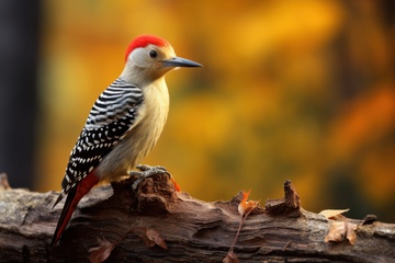 站在树干上的啄木鸟