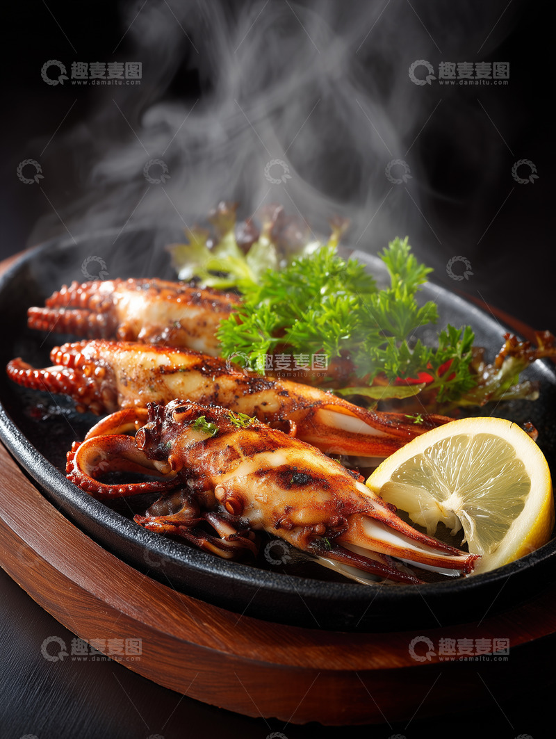 高清大图下载【趣麦麦图】美味铁板鱿鱼摄影图30