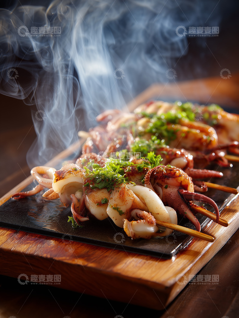 高清大图下载【趣麦麦图】美味铁板鱿鱼摄影图21