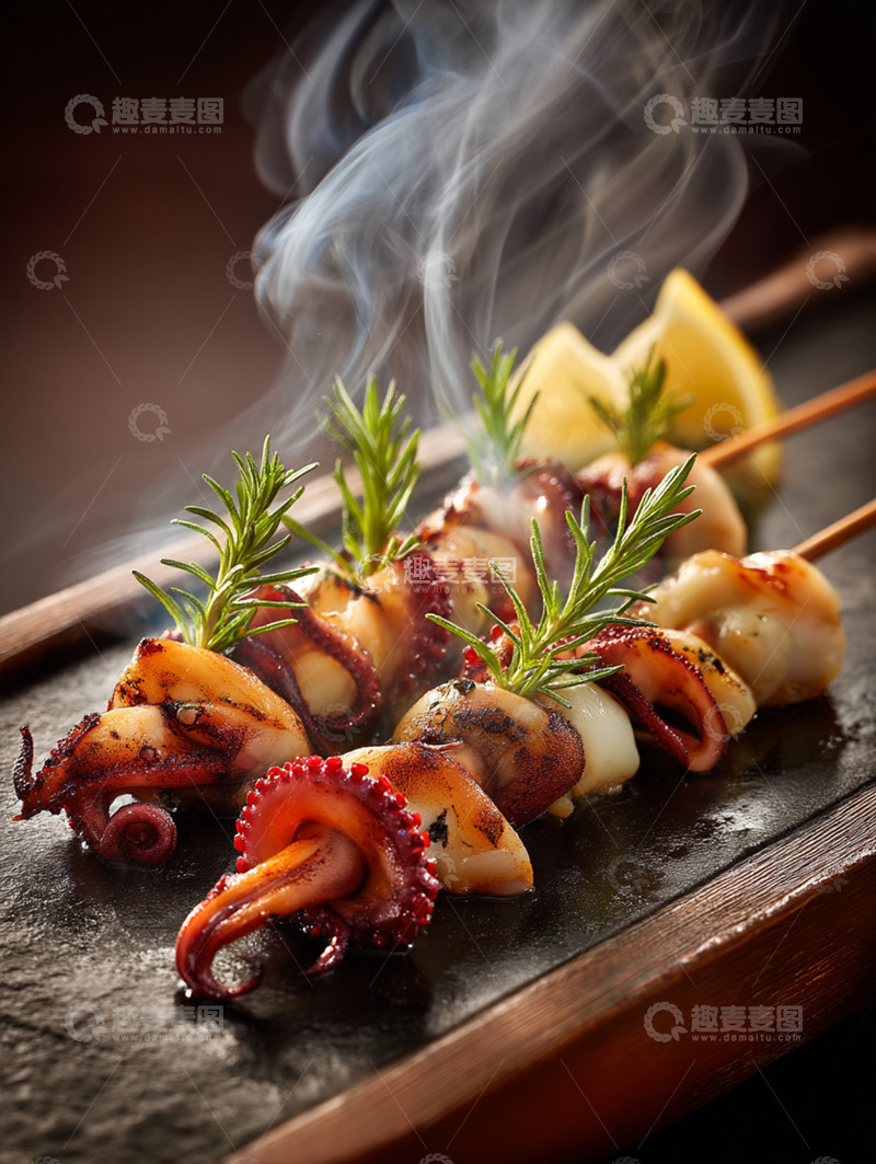 高清大图下载【趣麦麦图】美味铁板鱿鱼摄影图27