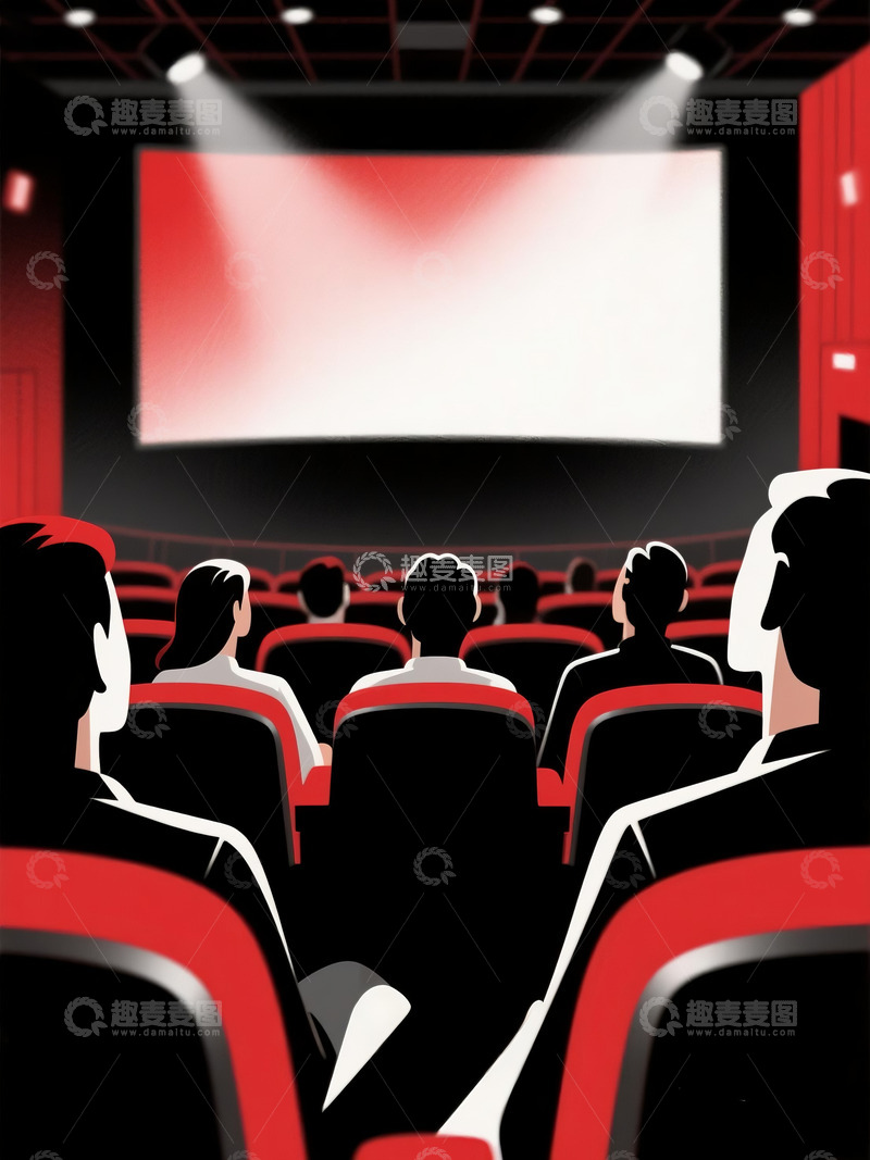 高清大图下载【趣麦麦图】电影院的观众1