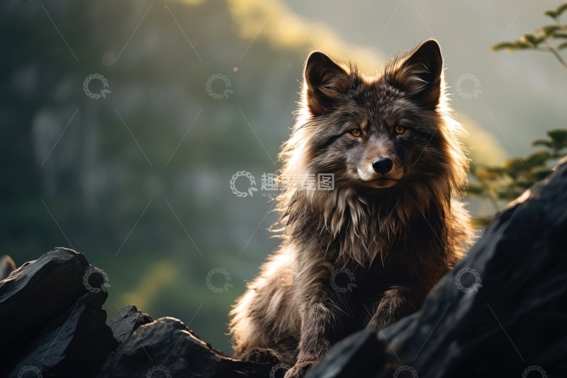 高清大图下载【趣麦麦图】一头帅气的灰狼