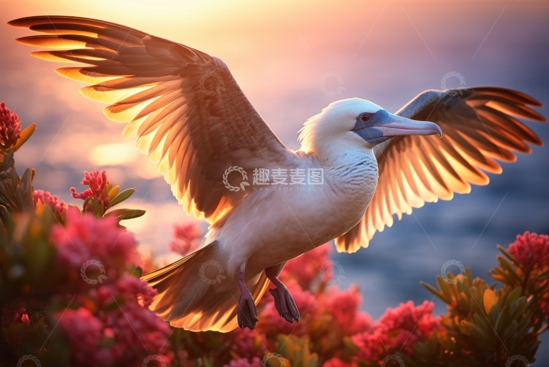 高清大图下载【趣麦麦图】花丛中的信天翁