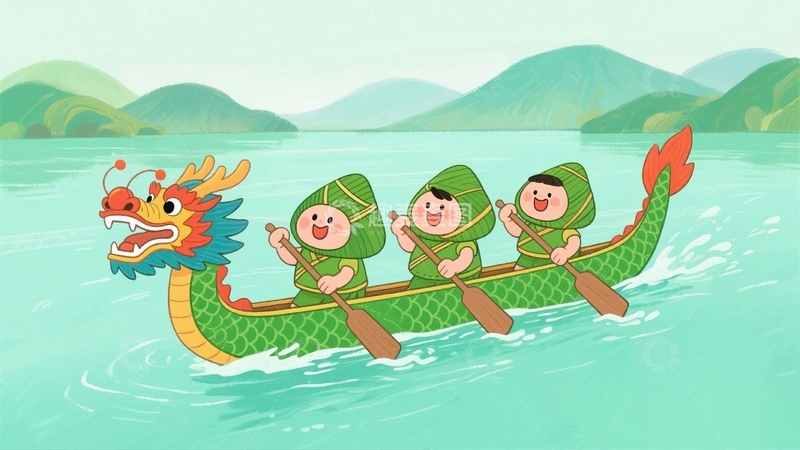 高清大图下载【趣麦麦图】端午节节日背景1