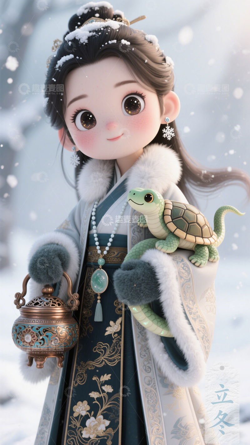 高清大图下载【趣麦麦图】二十四节气古风卡通萌趣女孩可爱清新20
