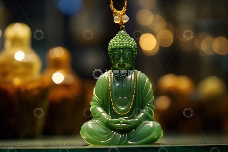 高清大图下载【趣麦麦图】玉佛吊坠项链